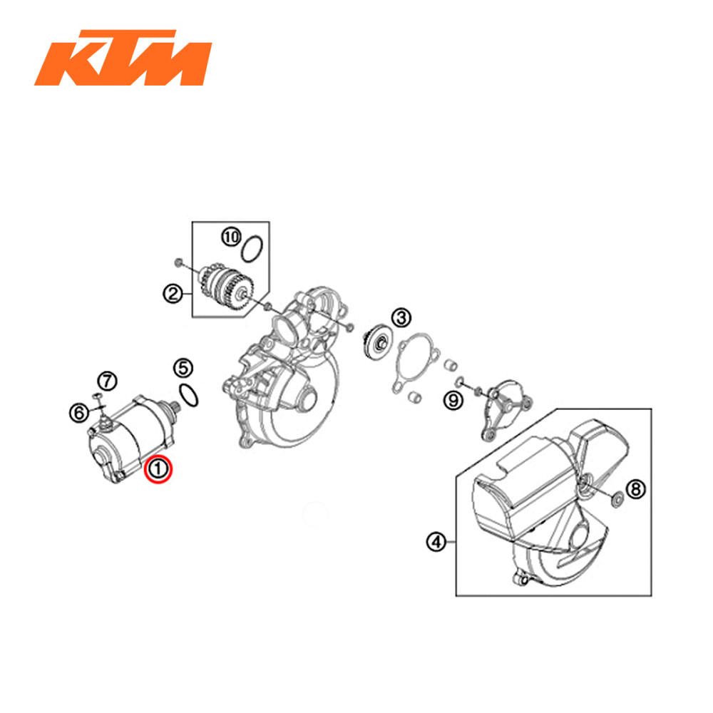 Motor de Partida Original KTM para XC250/300 13/14 XC-W250/300 13/15