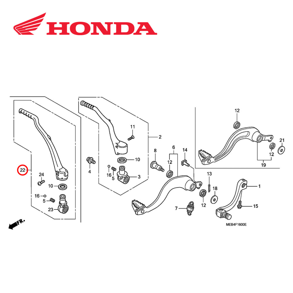 Pedal de Partida Original Honda para CRF450 03/08