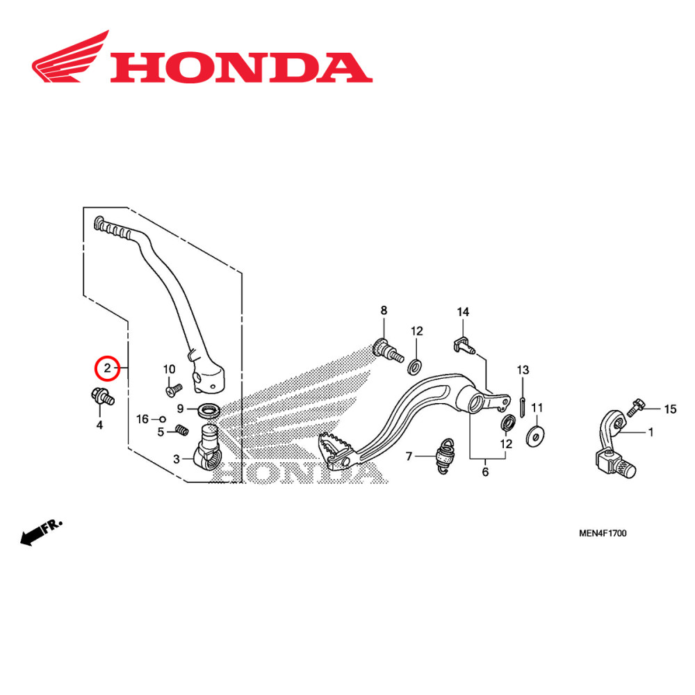 Pedal de Partida Original Honda para CRF450 09/11