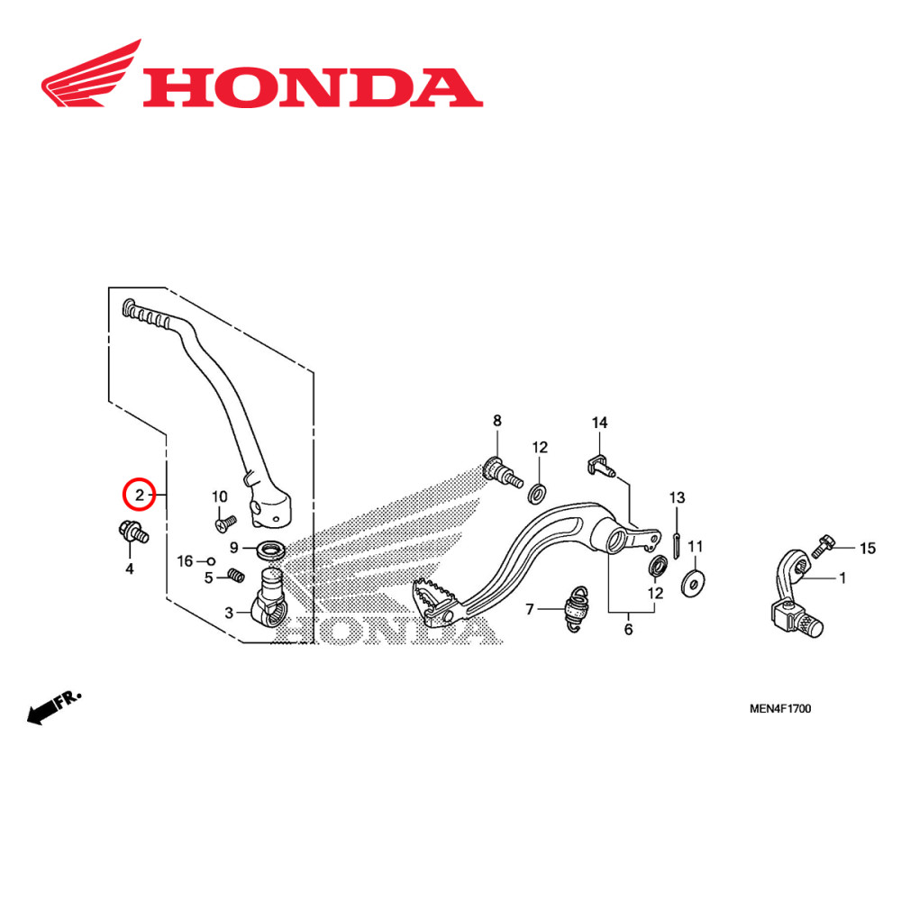 Pedal de Partida Original Honda para CRF450 12/16