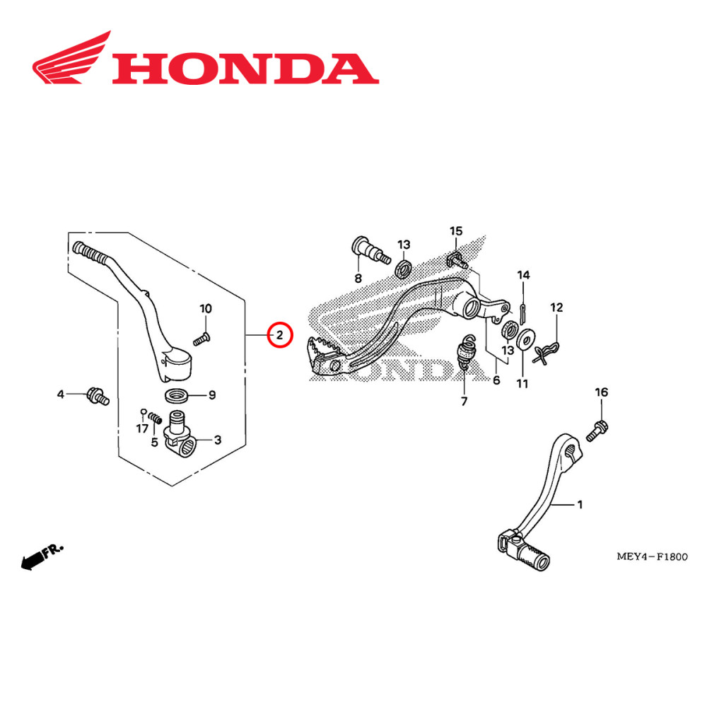 Pedal de Partida Original Honda para CRF450X 05/17