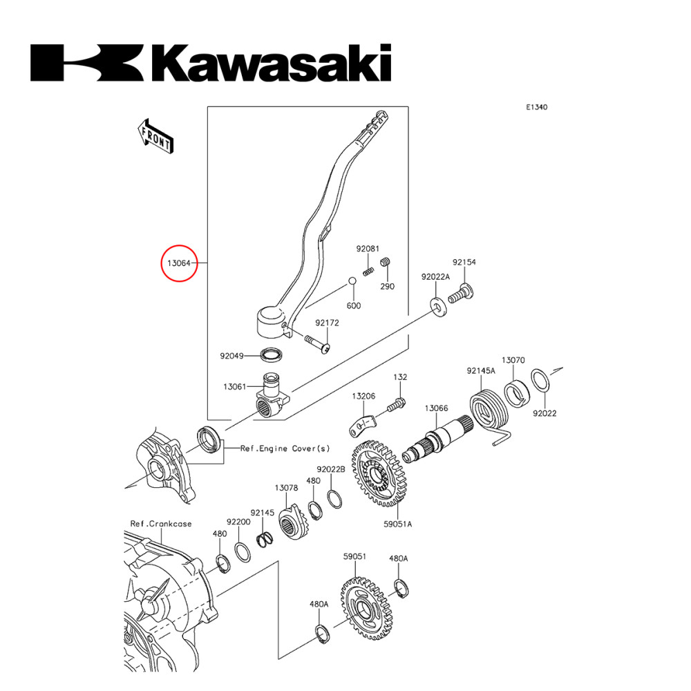 Pedal de Partida Original Kawasaki para KXF450 08/15 KLX450 08/19