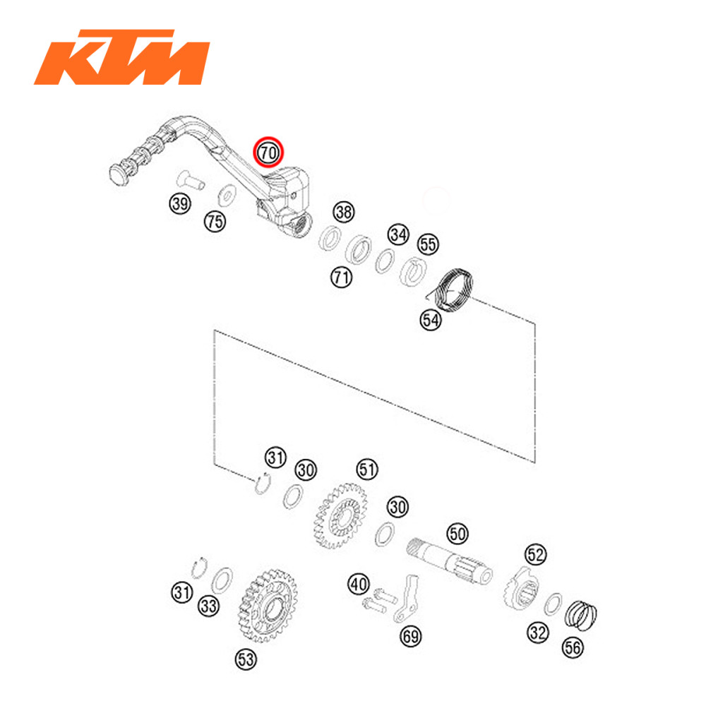 Pedal de Partida Original KTM para EXC500 12/16 EXC-F350 12/16 SX250 11/16 SX-F250 11 XC250 11/14 XC300 11/14 XC-F250 11/12 XC-F350 11/12 XC-W250 11/16 XC-W300 11/16 XC-W450 12/16 XC-W500 12/16 XCF-W250 12 XCF-W250 12/16 XCF-W350 12/16 XCF-W350 13