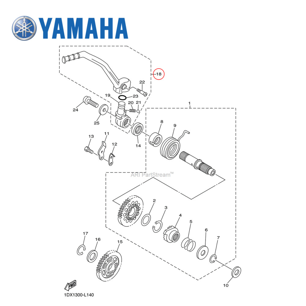 Pedal de Partida Original Yamaha para WRF450 12/15
