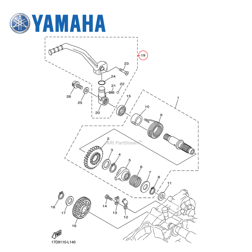 Pedal de Partida Original Yamaha para YZF250 10/13