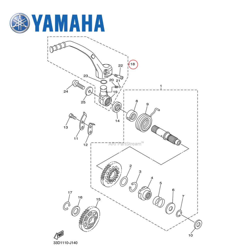 Pedal de Partida Original Yamaha para YZF450 10/13