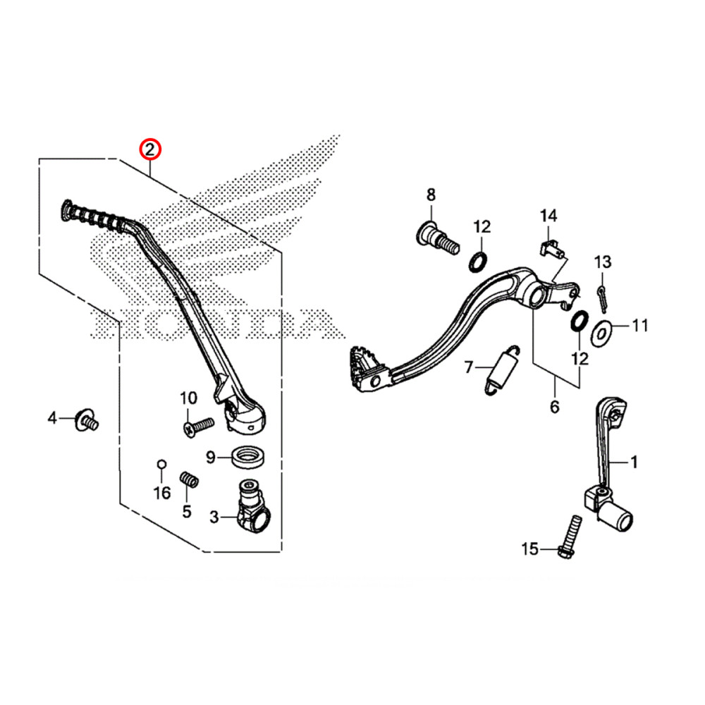 Pedal de Partida Original Honda para Honda CRF450 17