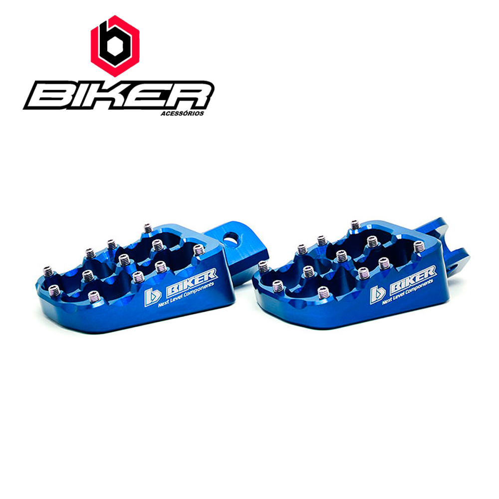 Pedaleira Biker para Yamaha YZ/YZF/WRF125/250/450 Azul