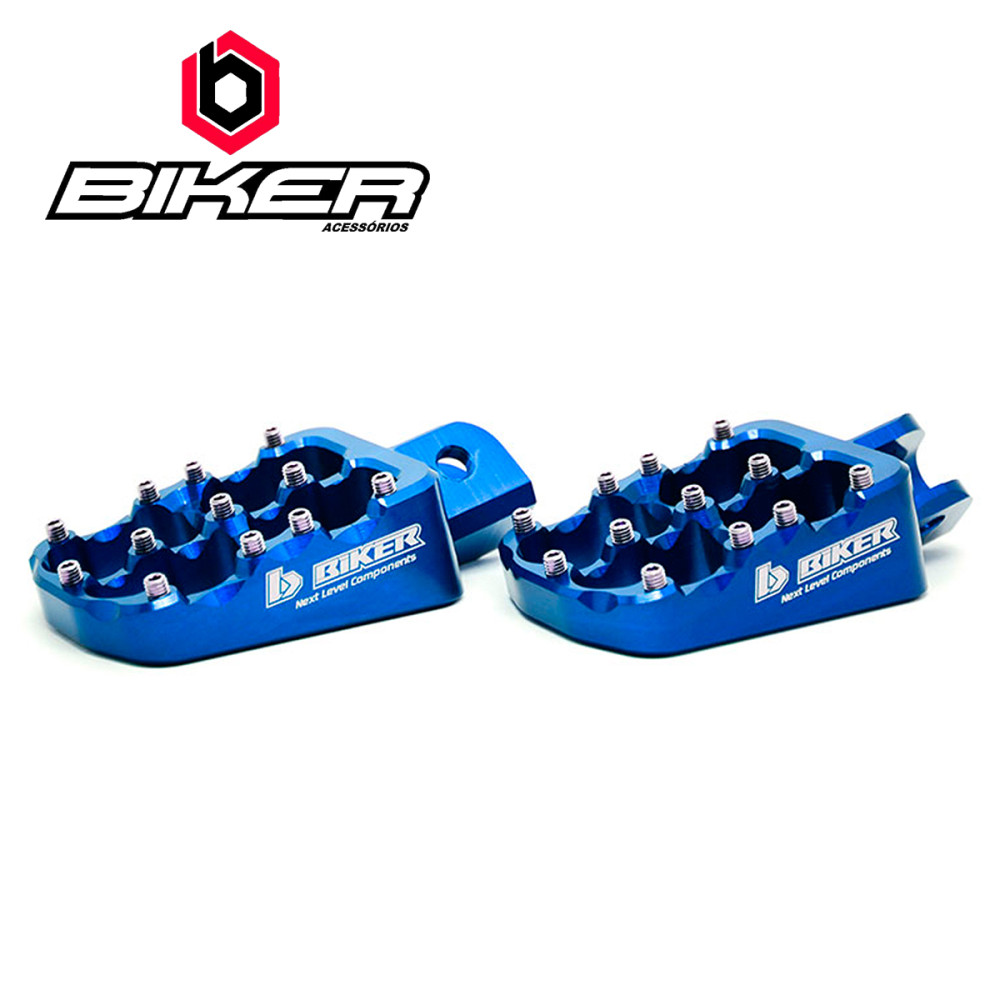 Pedaleira Biker para Kawasaki KXF250/450 KLX450 Azul