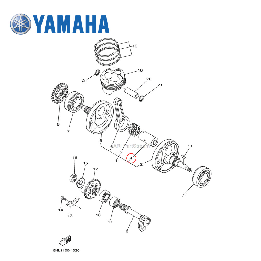 Pino da Biela Original Yamaha para YZF250 01/02