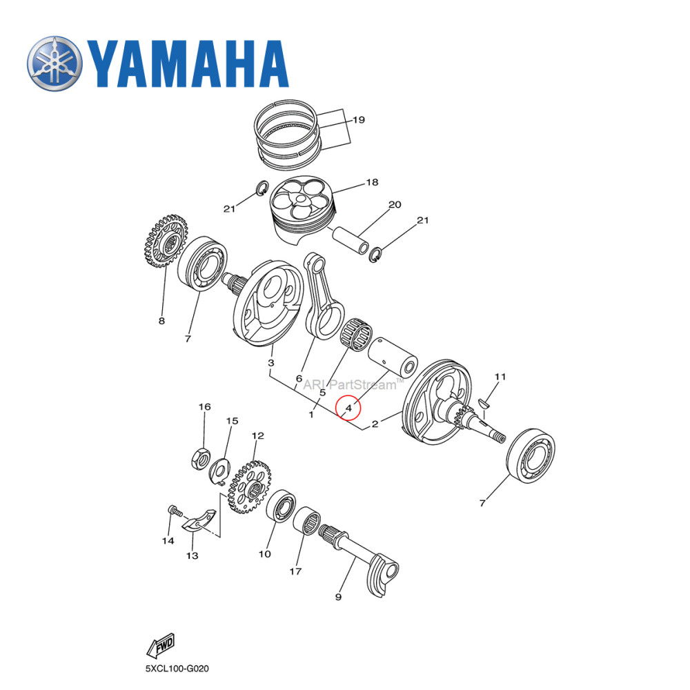 Pino da Biela Original Yamaha para YZF250 04/10