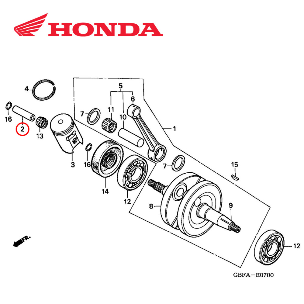 Pino de Pistão Original Honda para CR80 86/02 CR85 03/07