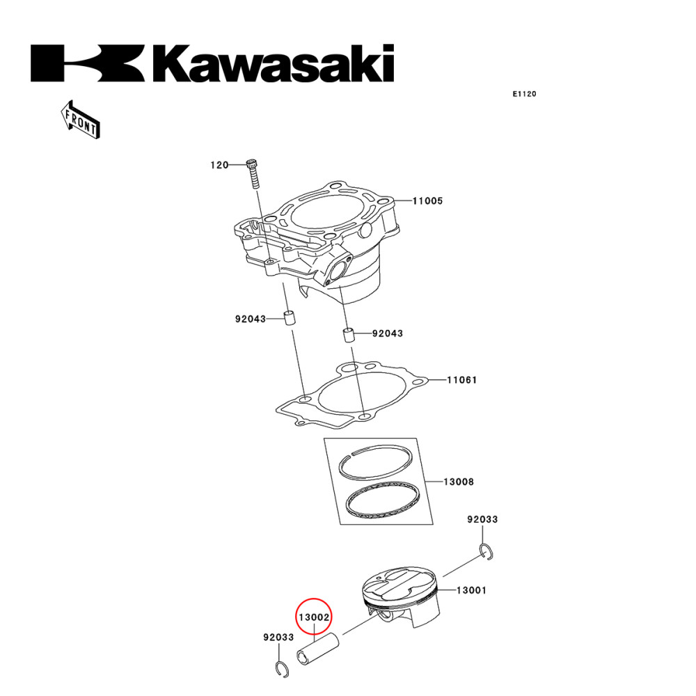 Pino de Pistão Original Kawasaki para KXF250 04/08
