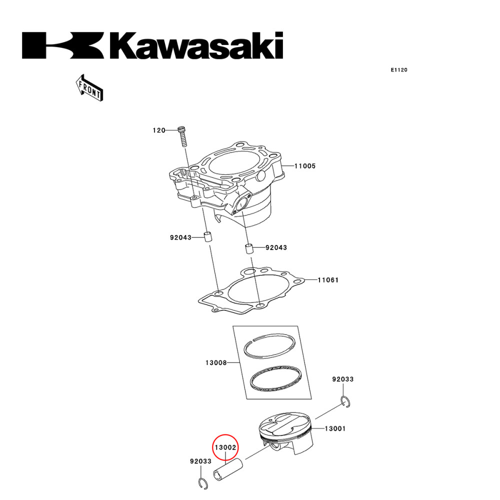 Pino de Pistão Original Kawasaki para KXF250 09