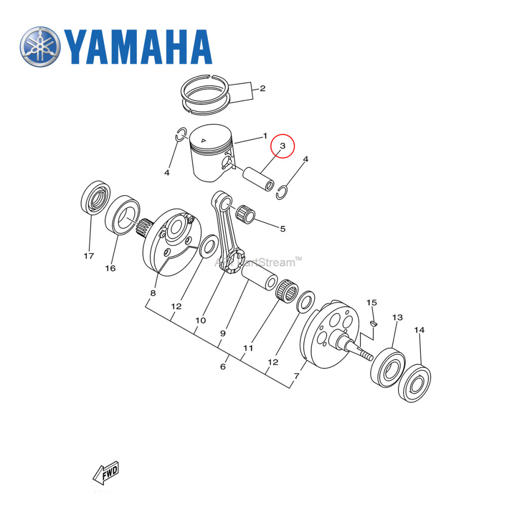 Pino de Pistão Original Yamaha para YZ250 01/02