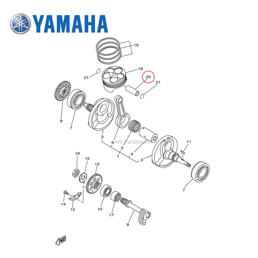 Pino de Pistão Original Yamaha para YZF250 12/13