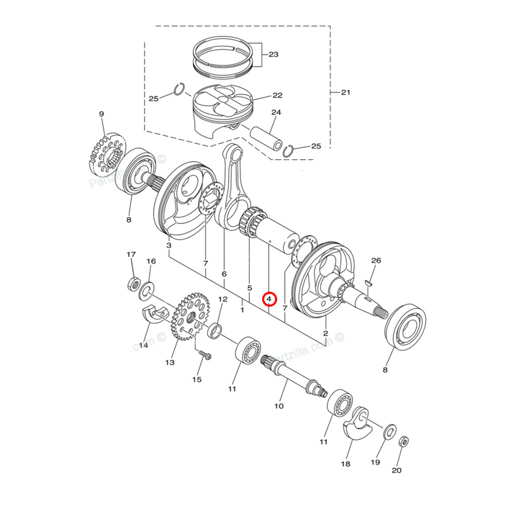 Pino da Biela Original Yamaha para YZF/WRF250 15/18