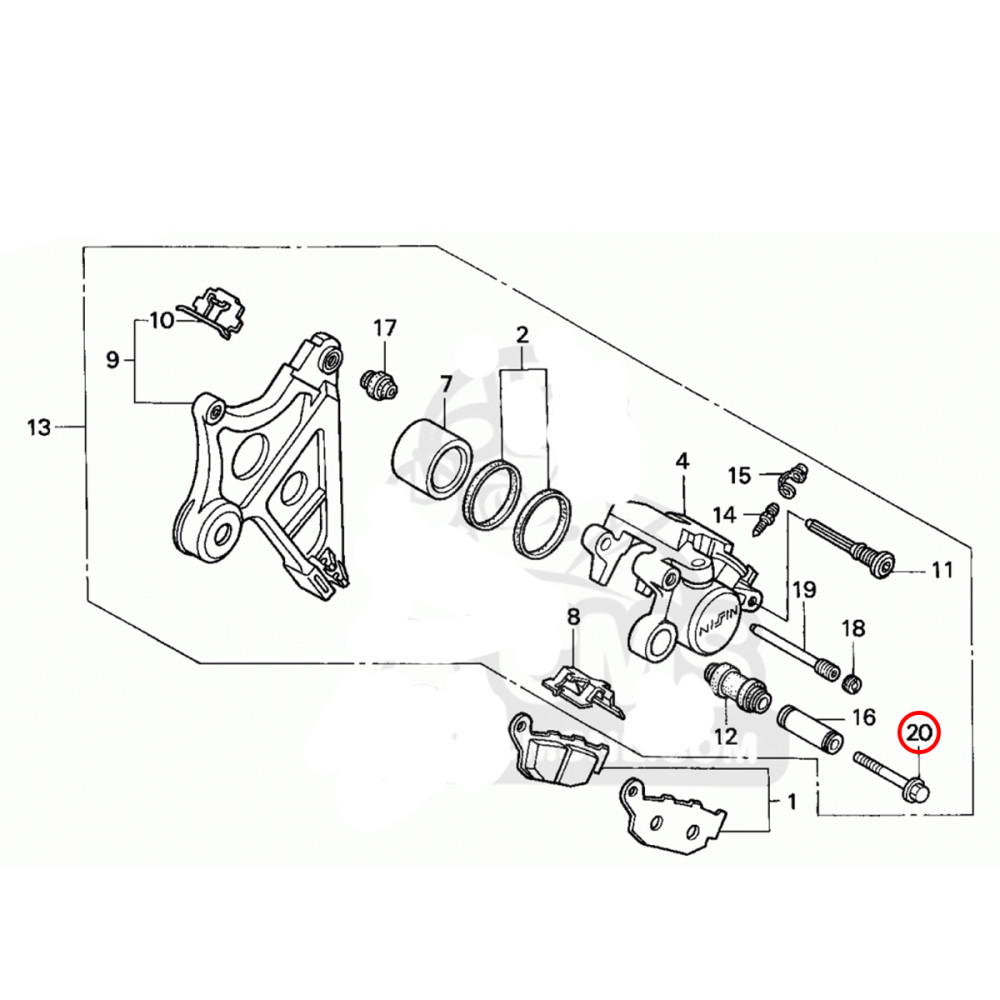 Pino de Fixação da Pinça Dianteira Original Honda para CR/CRF