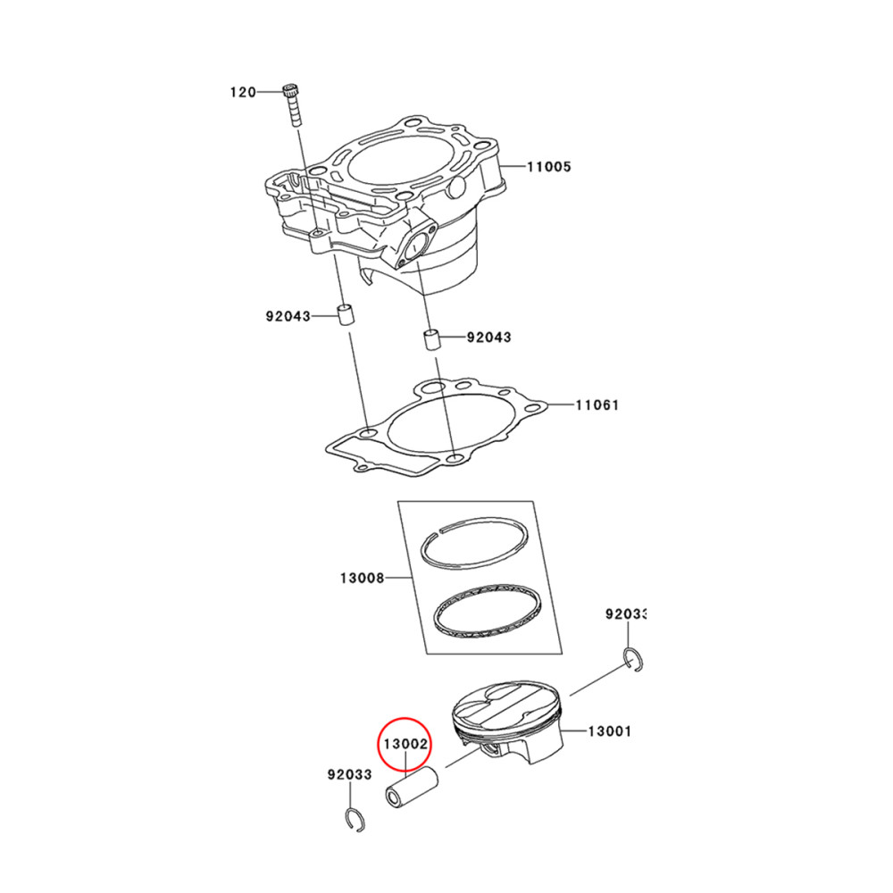 Pino de Pistão Original Kawasaki KXF250 17/18