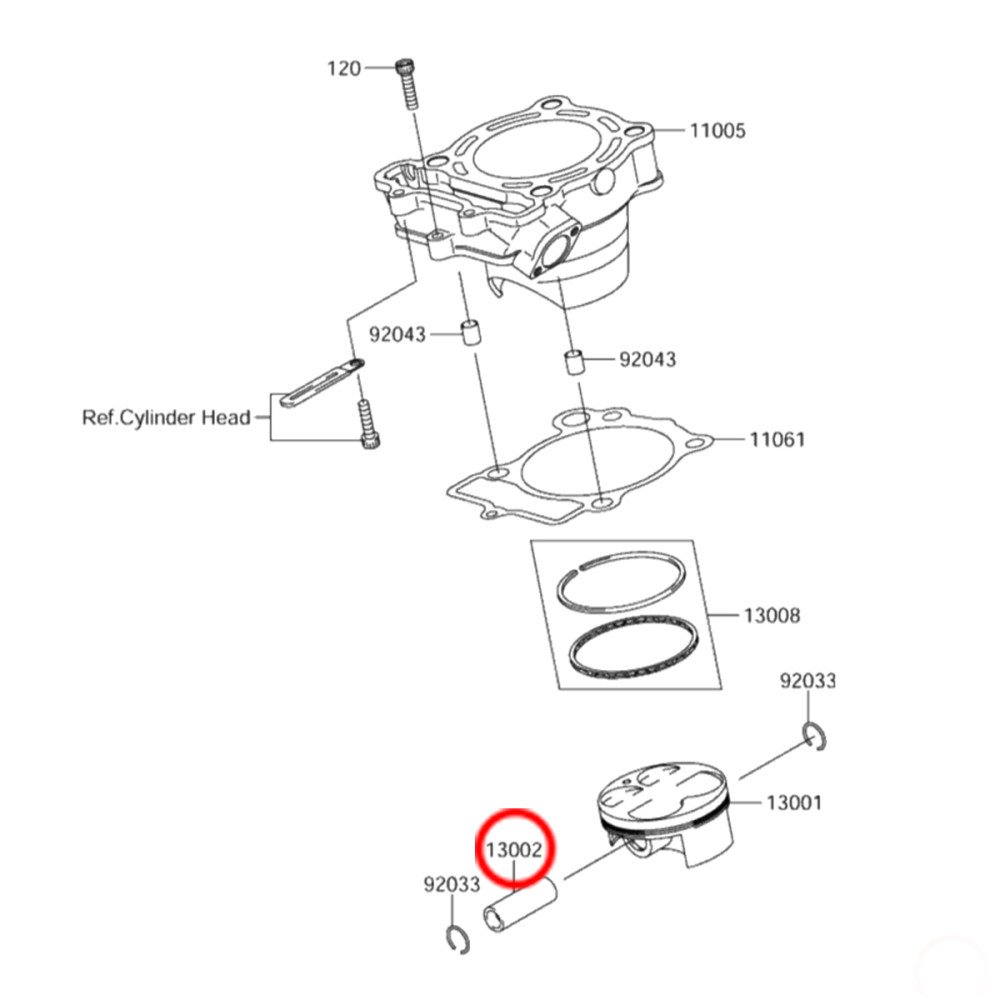 Pino de Pistão Original Suzuki para KXF250 04/06 RMZ250 04/06