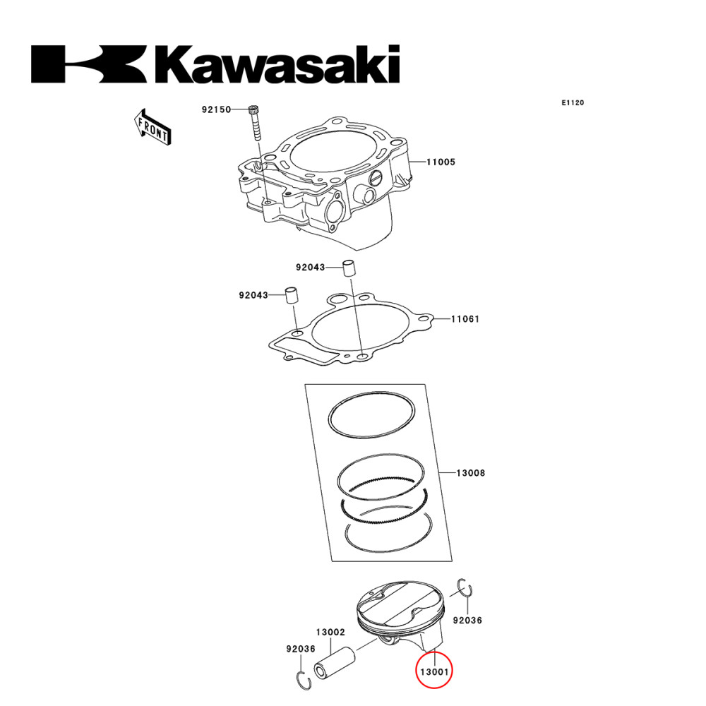 Pistão Original Kawasaki para KXF450 10/11
