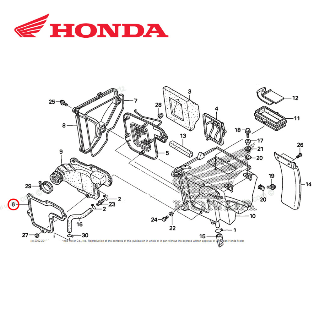 Placa de Suporte para Caixa de Ar Original Honda para CRF 150/CRF 230