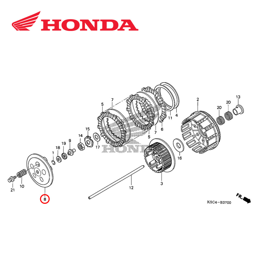 Platô de Embreagem Original Honda para CR125 00/07 CRF250 04/09 CRFX250 04/17