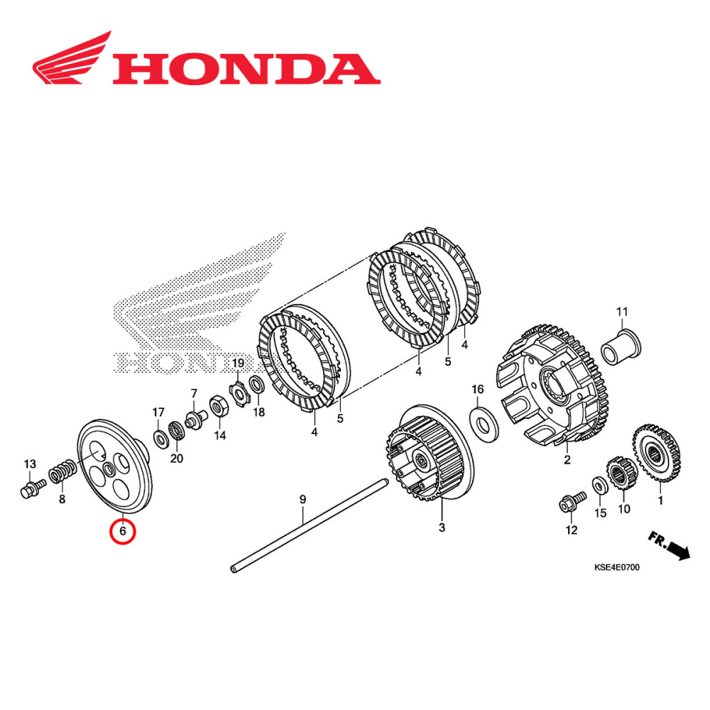 Platô de Embreagem Original Honda para CRF150 07/17