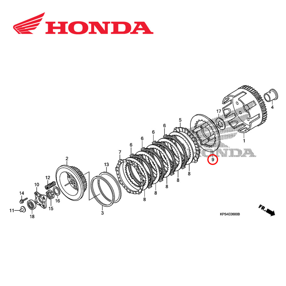 Platô de Embreagem Original Honda para CRF230 03/09+12/15