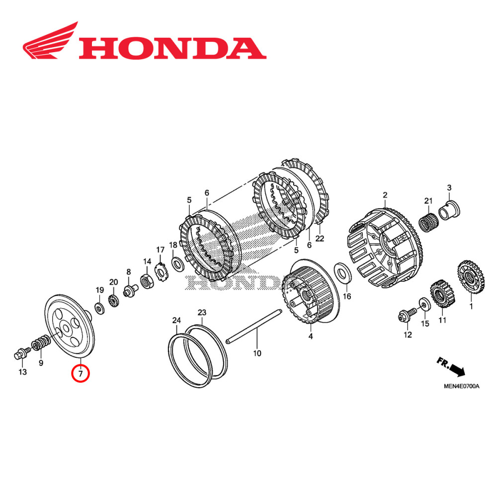 Platô de Embreagem Original Honda para CRF450 09/12