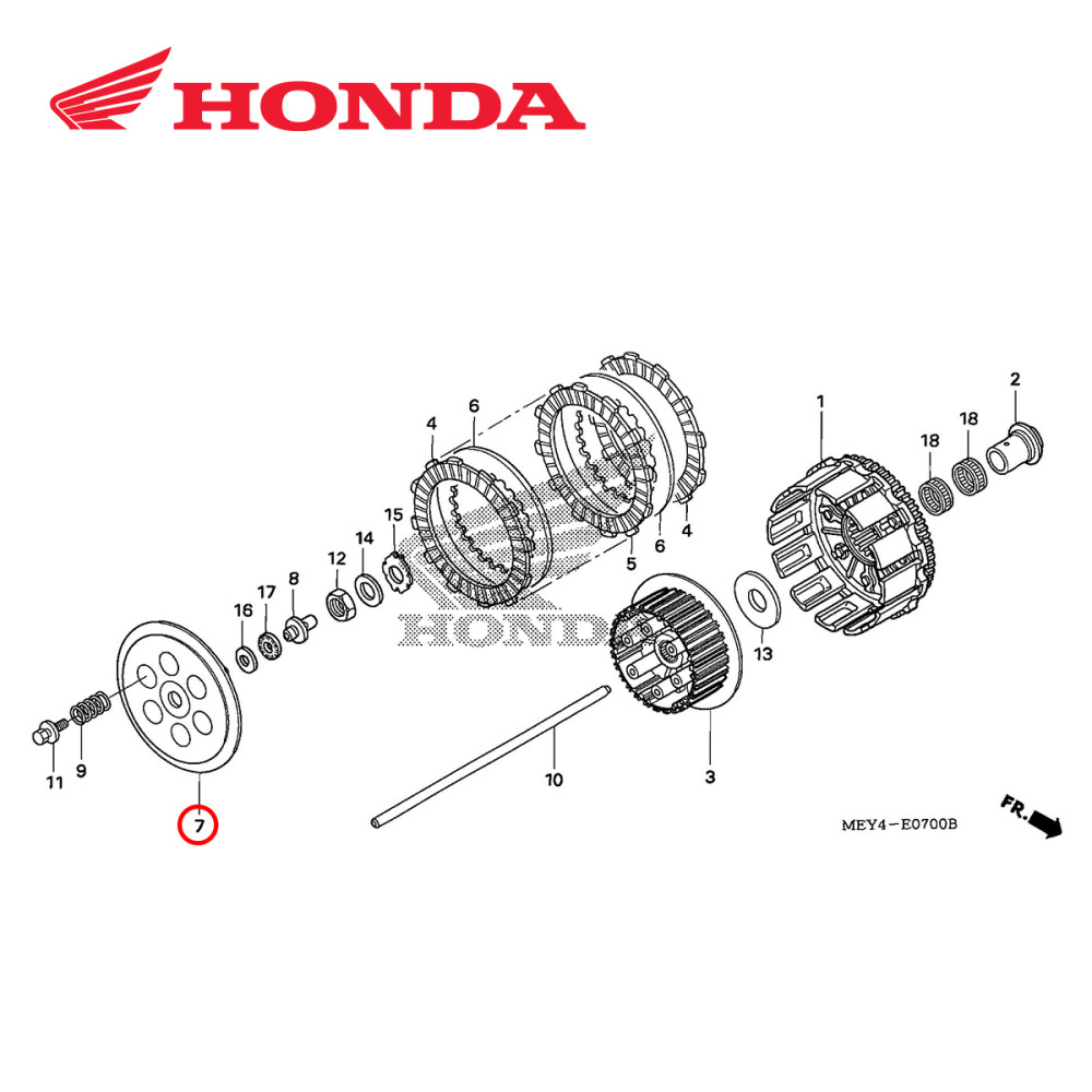 Platô de Embreagem Original Honda para CRF450X 05/17