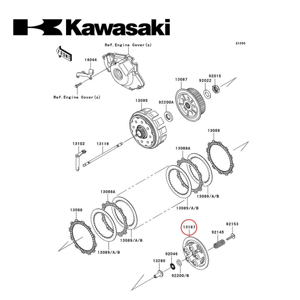 Platô de Embreagem Original Kawasaki para KXF450 06/09 + 19 KLX450 08/19