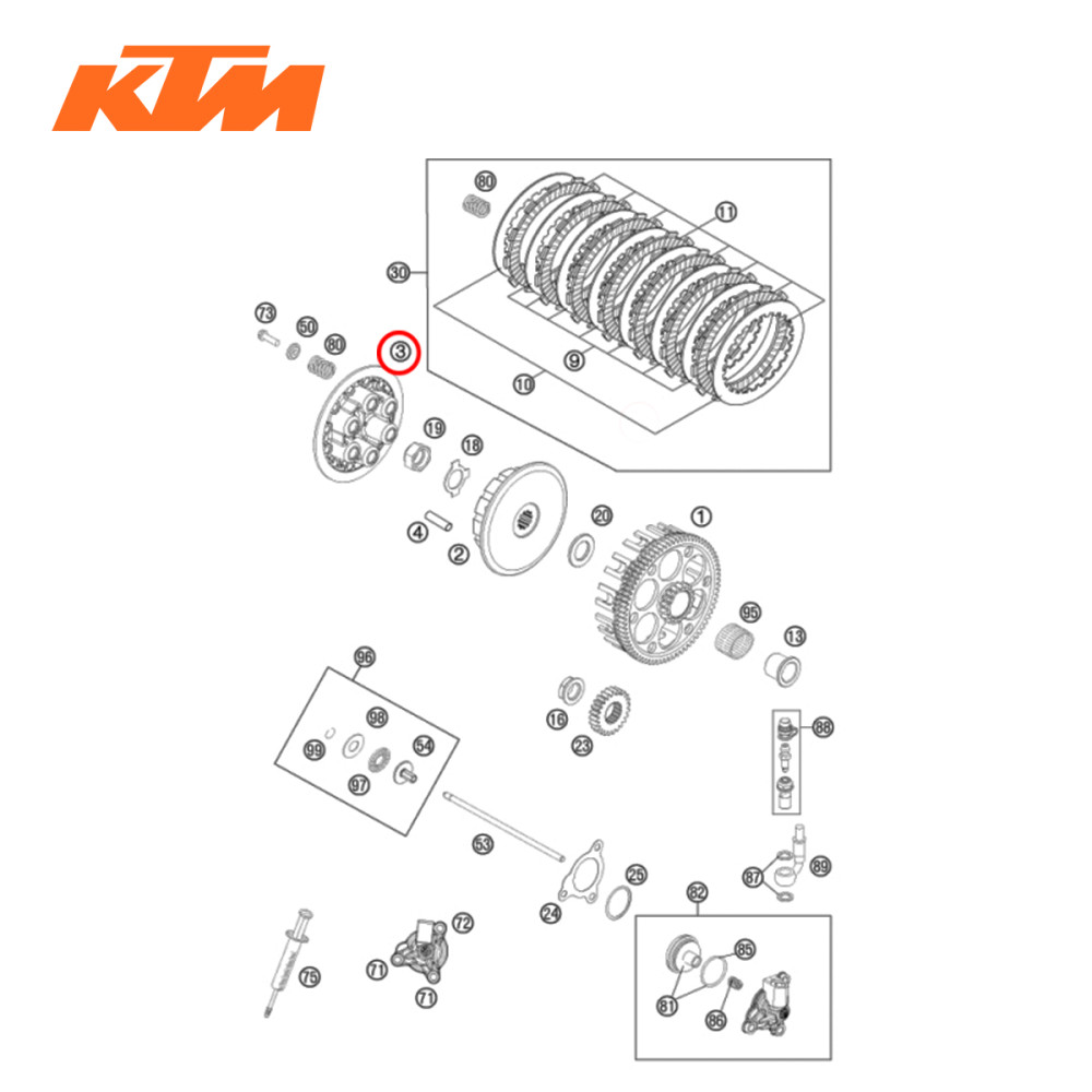 Platô de Embreagem Original KTM para SX-F250 13/14 SX-F350 11/14