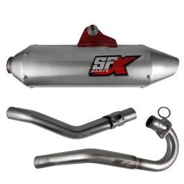 Ponteira + Curva SFX Racing Modelo X1 para Honda CRF230 (Aço Escovado)