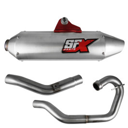 Ponteira + Curva SFX Racing Modelo X1 para Honda Tornado (Aço Escovado)