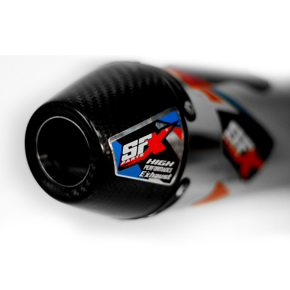Ponteira + Curva SFX Racing Modelo X5 para Honda Tornado (Carbono)