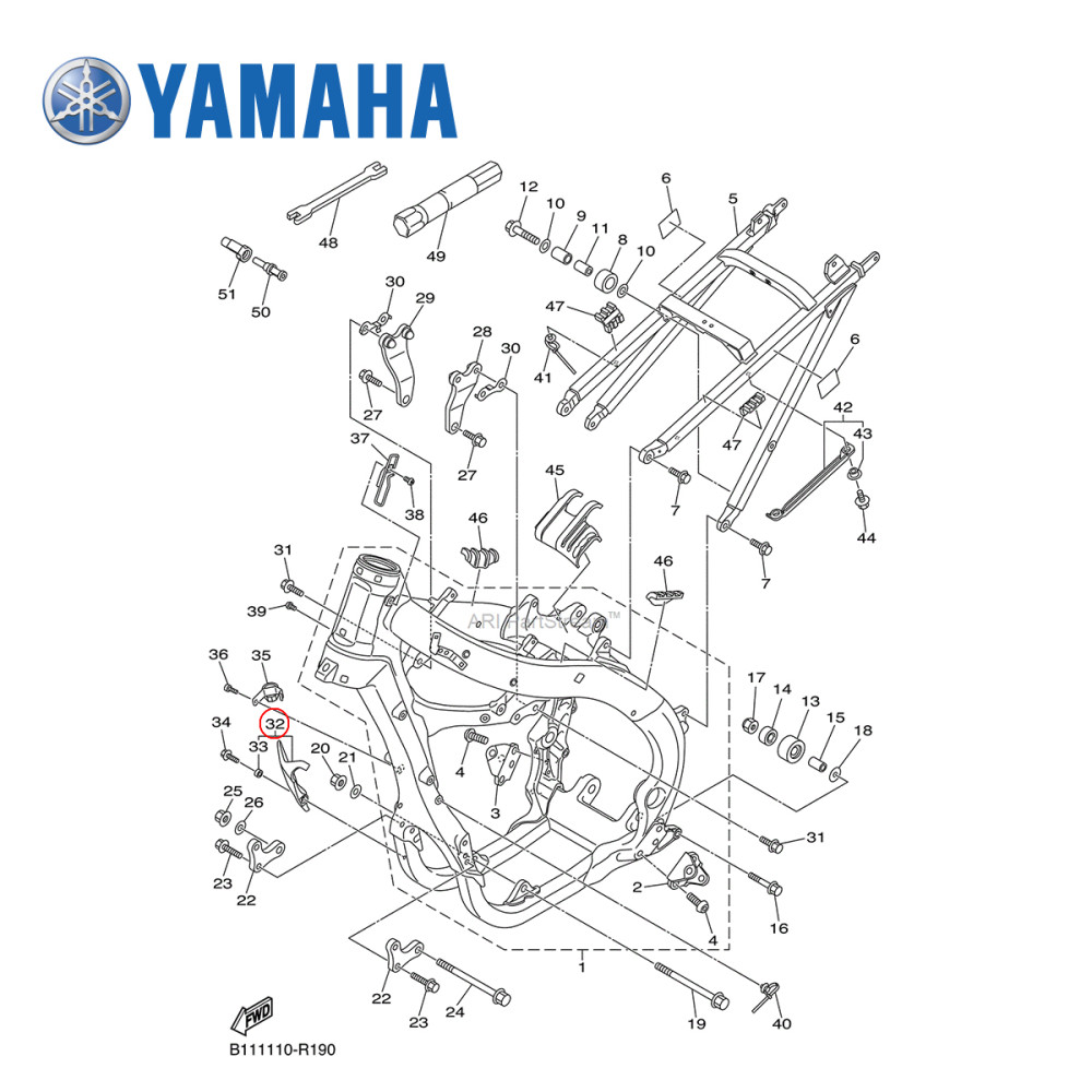 Protetor Frontal do Motor Original Yamaha para YZF450 14/17