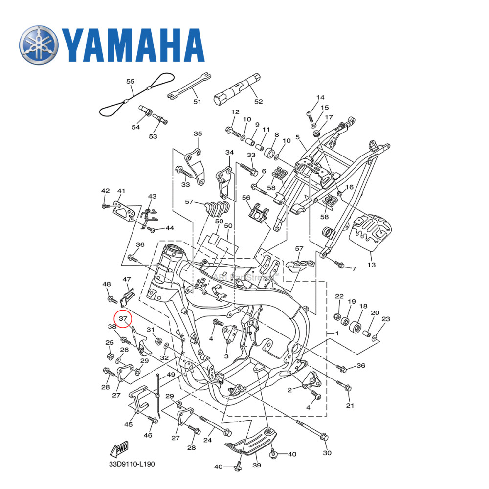 Protetor Frontal do Motor Original Yamaha para YZF450 10/13