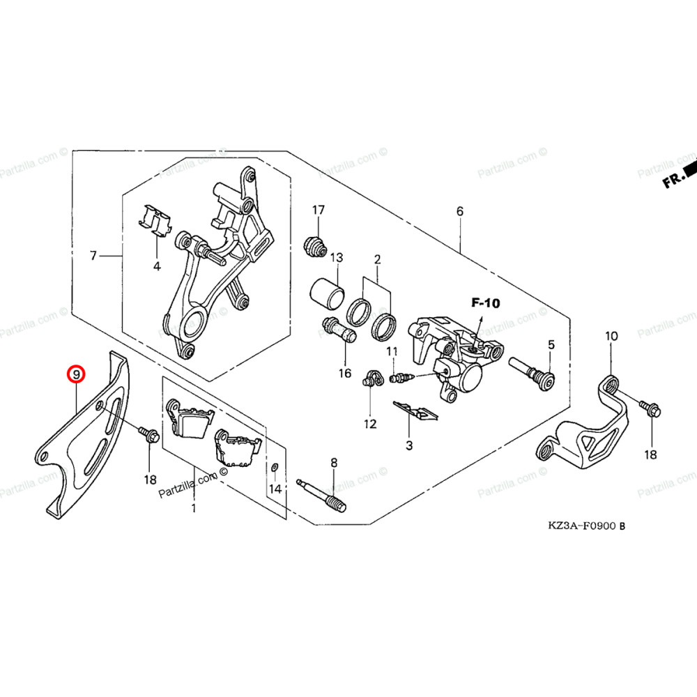 Protetor de Disco Original Honda para CR125 02/07 CRF250/450 04/08 CRF250X 04/09 e 12/17 CRF450X 05/09 e 12/17