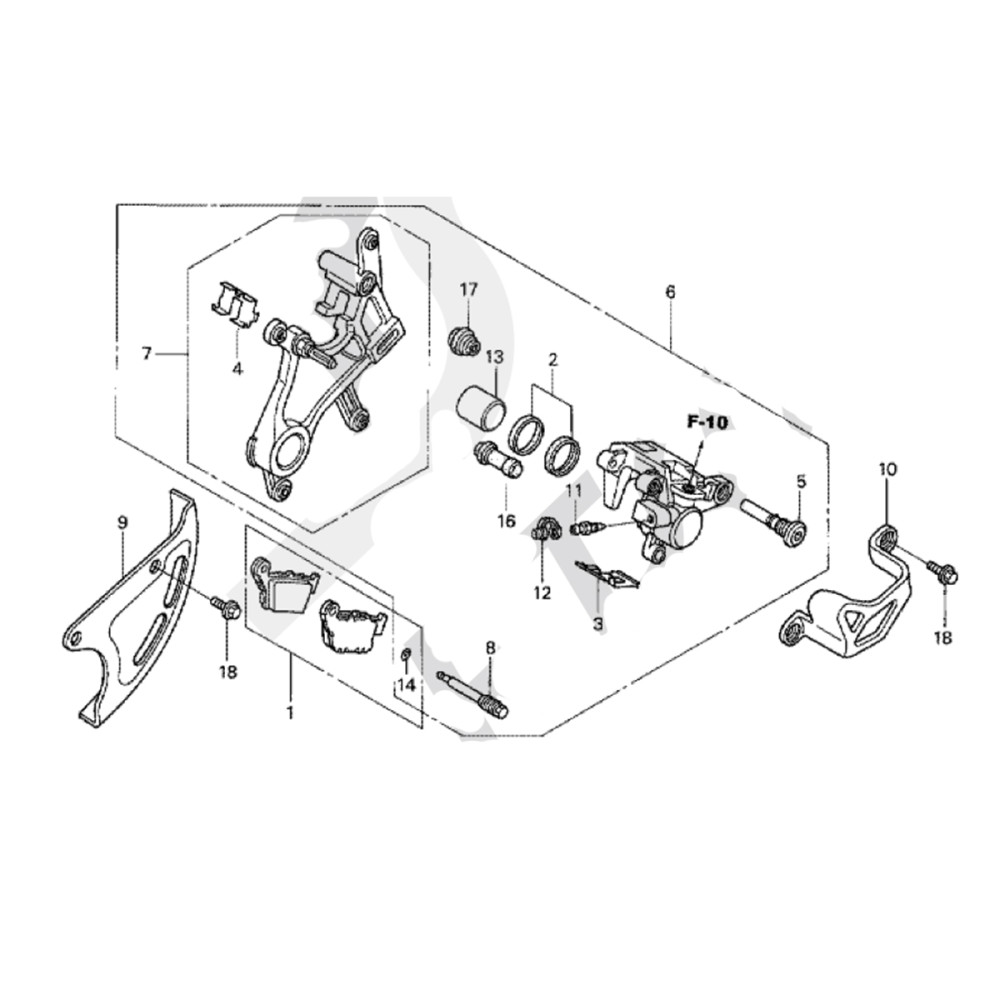 Protetor de Pinça de Freio Traseiro Original Honda para CRF450 05