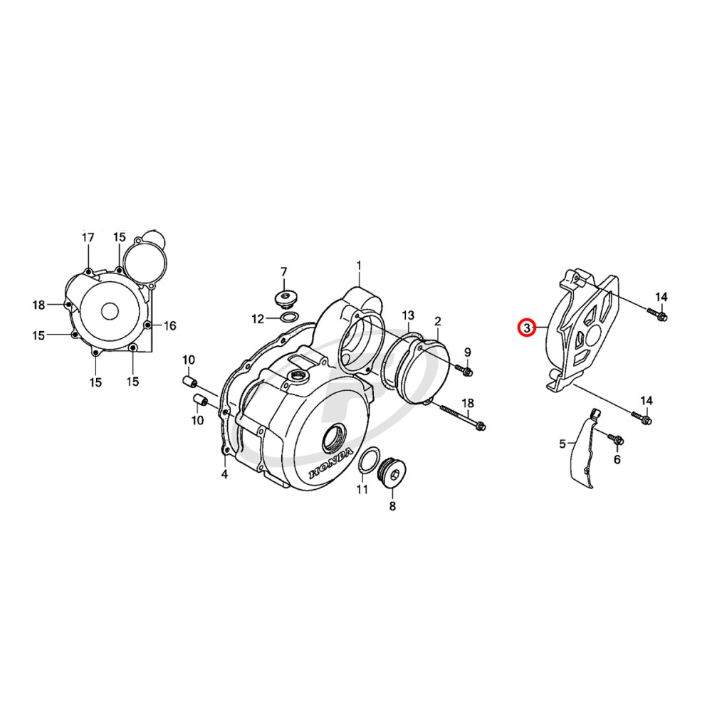 Protetor de Pinhão Traseiro Esquerdo Original Honda para CRF230 03/17