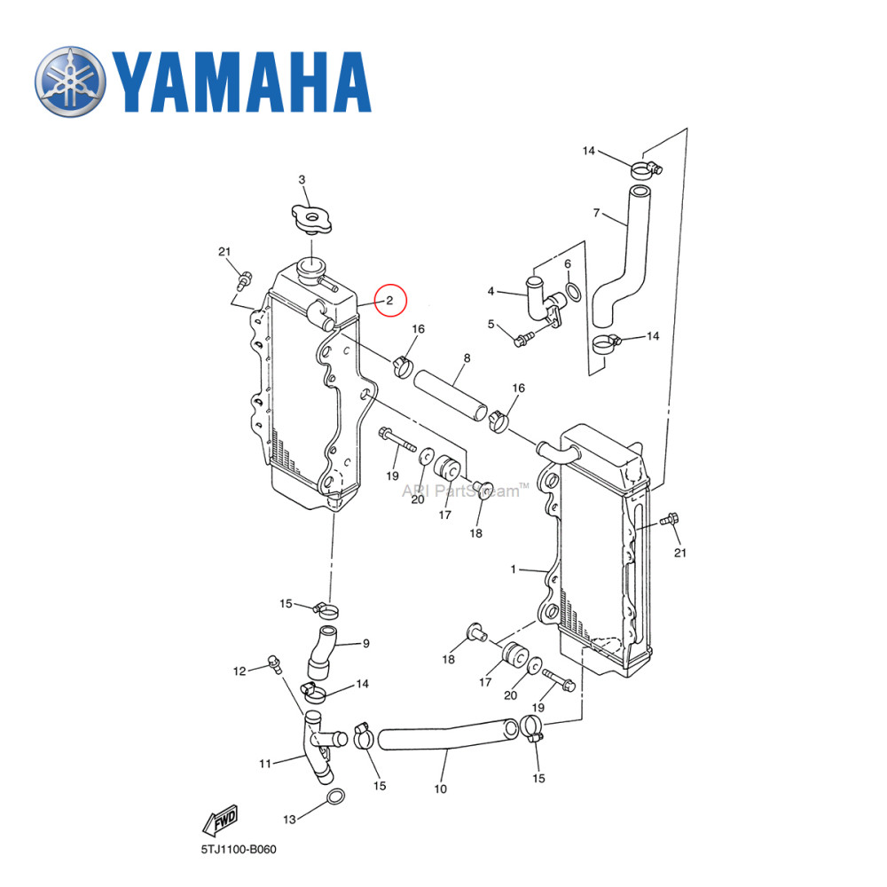 Radiador Original Yamaha para YZF450 03/05 WRF450 05/06 Lado Direito