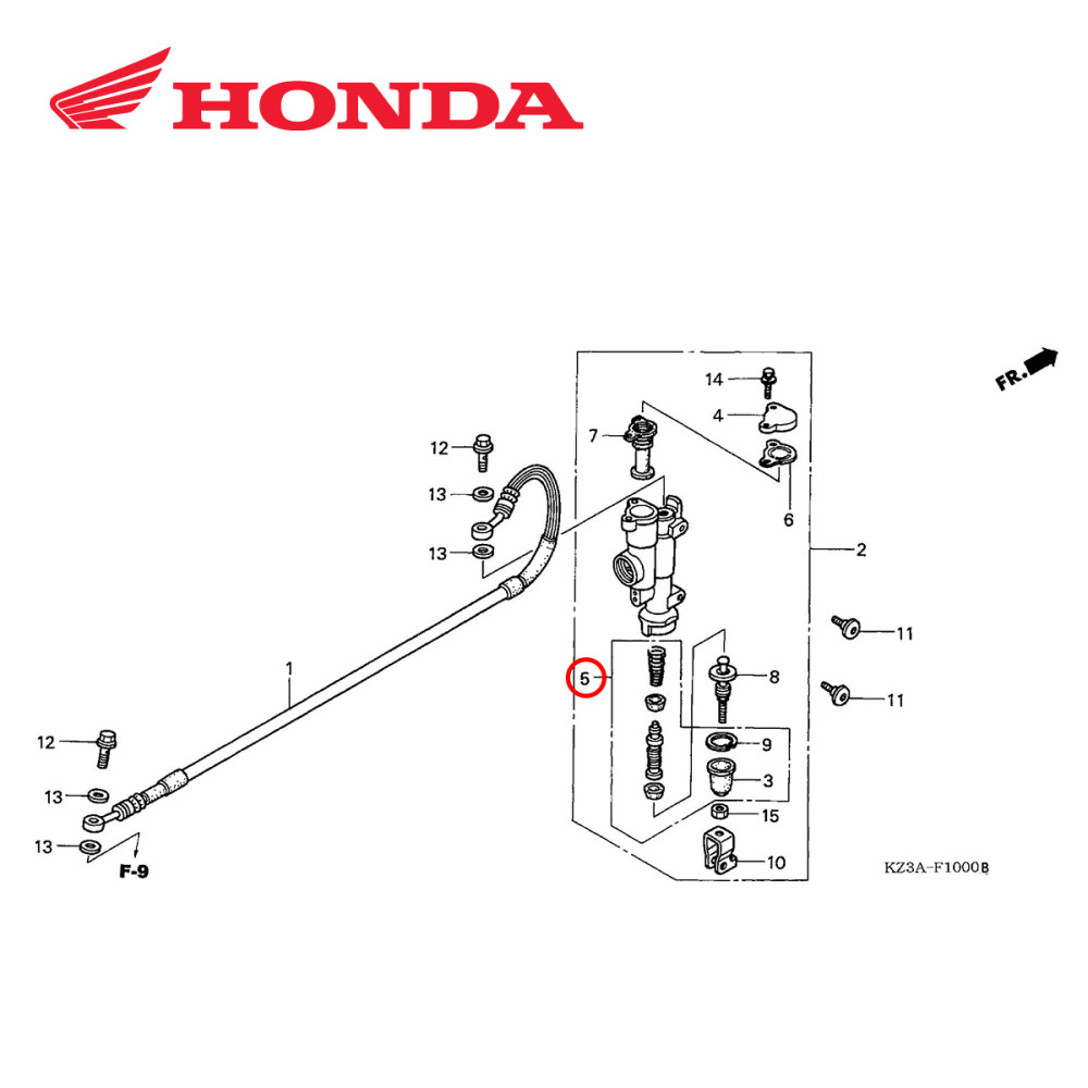 Reparo do Freio Traseiro Original Honda CR 125/250 02/07 CRF 250R 04/21 CRF 250X 04/17 CRF 250RX 19/21 CRF 450R 02/22 CRF 450X 05/22 CRF 450RX 17/21 (Cilindro Mestre)