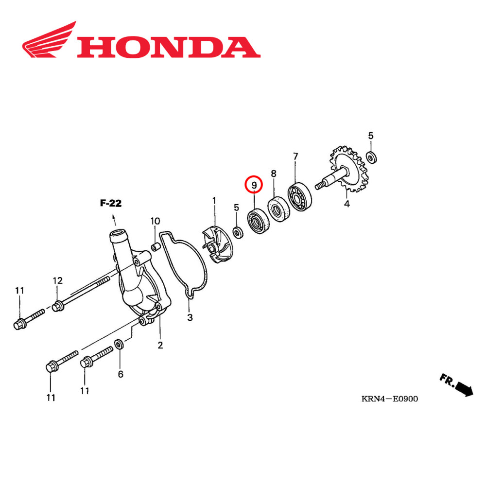 Retentor da Bomba D'Água Original Honda CRF 250R 07/09 CRF 250X 07/17 CRF 150 07/19 Grande