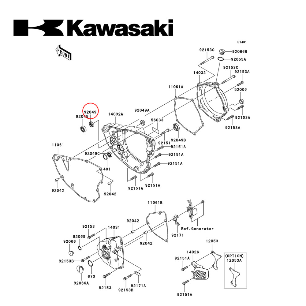 Retentor da Bomba D'Água Original Kawasaki para KXF250 06/16 Grande