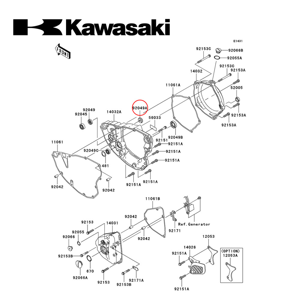 Retentor da Bomba D'Água Original Kawasaki para KXF250 06/16 Pequeno
