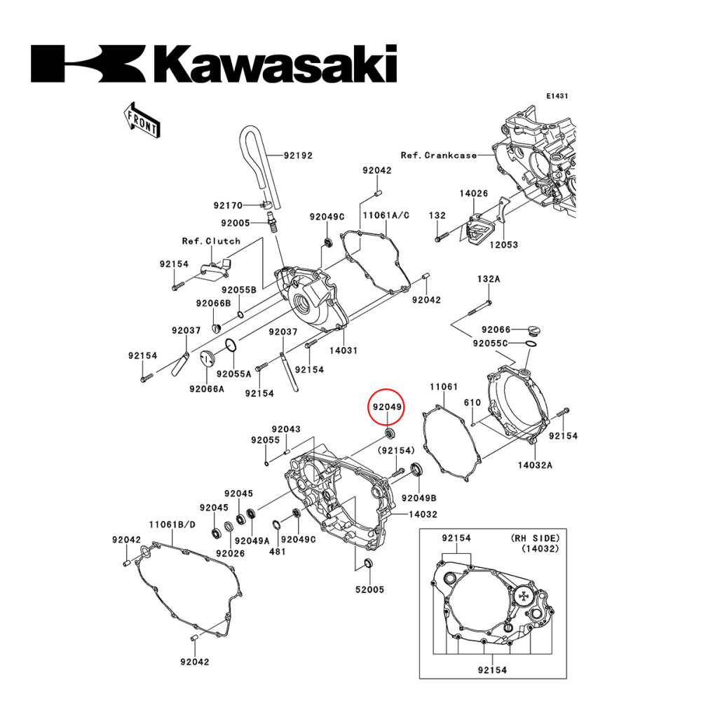 Retentor da Bomba D'Água Original Kawasaki para KXF450 06/16 Grande