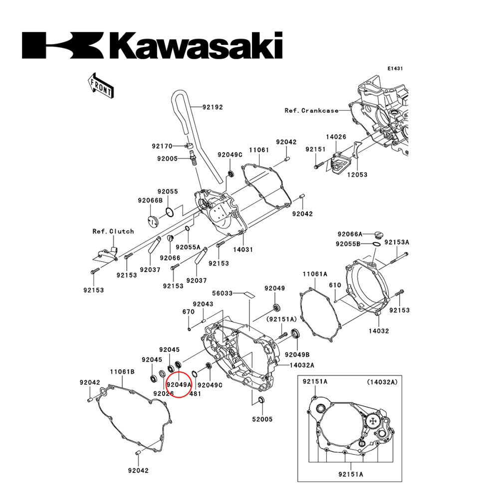 Retentor da Bomba D'Água Original Kawasaki para KXF450 06/16 Pequeno