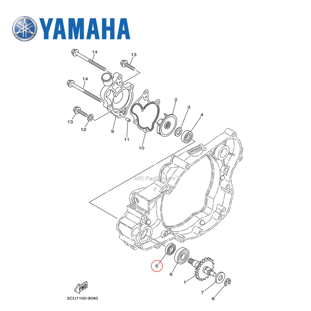 Retentor da Bomba D'Água Original Yamaha para YZ85 02/17 YZ125 86/04 YZ250 86/17 YZF250 01/15 YZF426 00/02 YZF450 03/13 WR250 12/17 WRF250 01/13 12X22X5