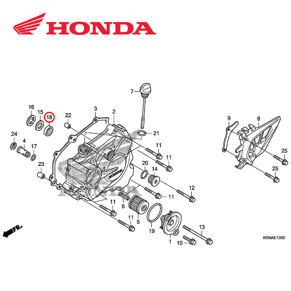 Retentor da Tampa do Magneto Original Honda para CRF250R 10/17 CRF450R 09/17 10X21X5